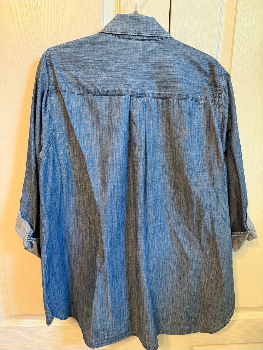 Lane Bryant Denim-Look Button Shirt - Blue - Picture 3 of 3